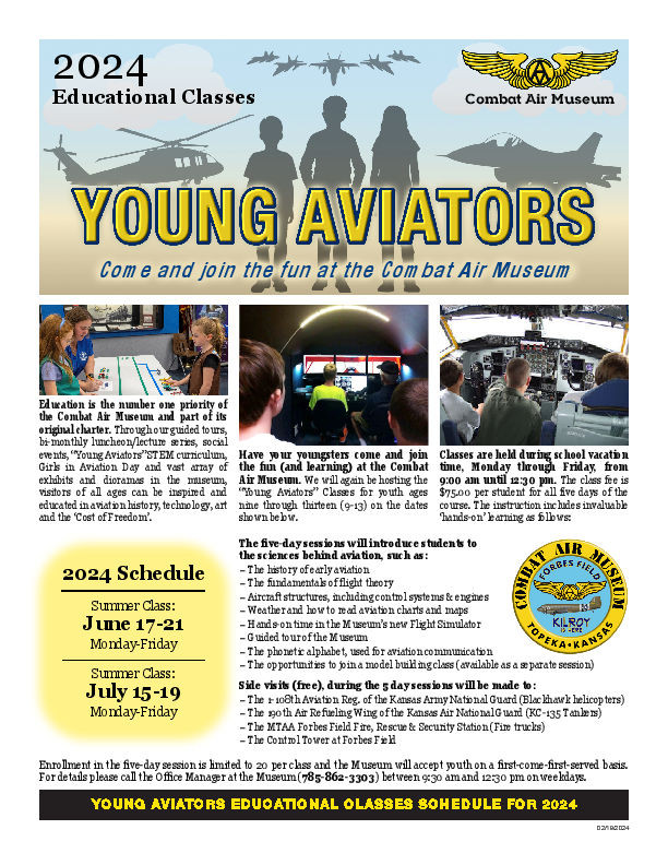 Poster for the 2024 Young Aviators classes